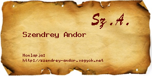 Szendrey Andor névjegykártya