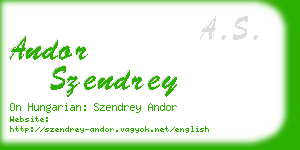 andor szendrey business card
